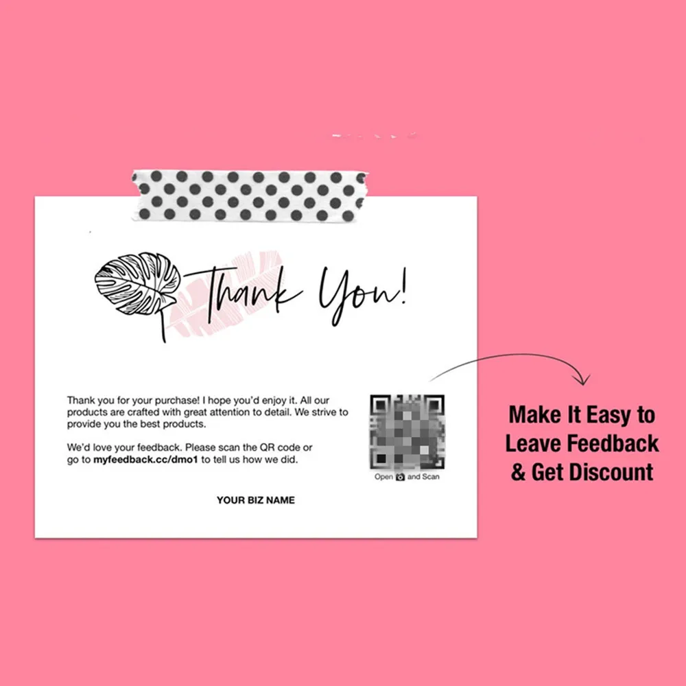 

Personalize Logo Business Thank You Cards，Perfect for Small Business & Online Shops，Custom Text Social Media Card