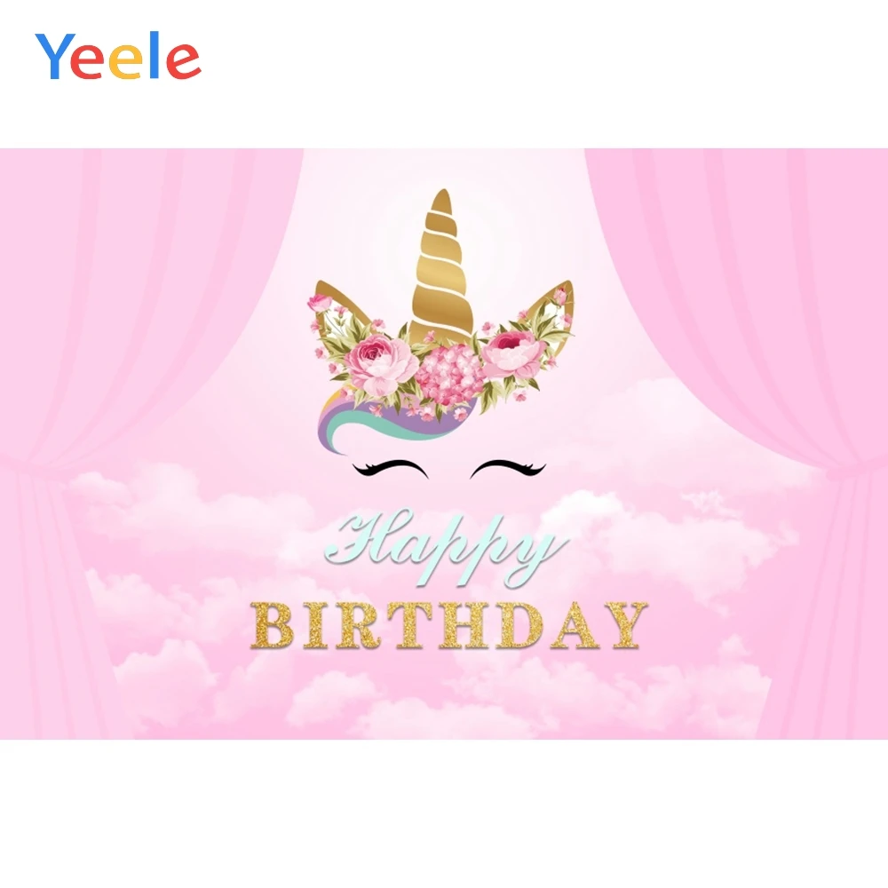 Фоны для фотосъемки Yeele с изображением единорога портрета на день рождения