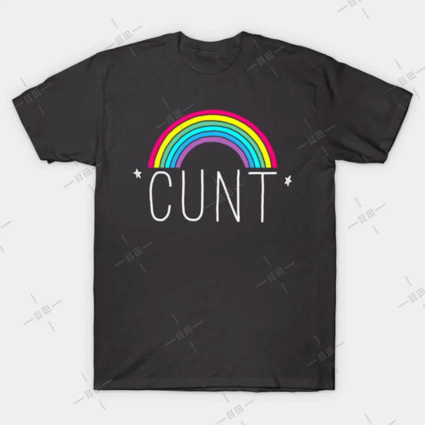 Cunt White T-Shirt Tee cunt rainbow cuss swear | Мужская одежда