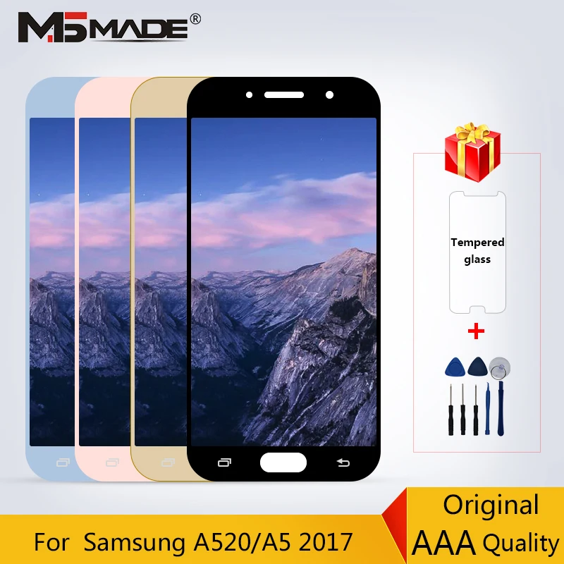 Для Samsung Galaxy A5 A520 ЖК-дисплей сенсорный экран дигитайзер Запасные части для a520f SM-A520F полный дисплей