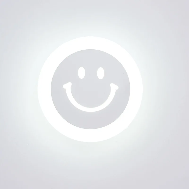 Настенный светильник со смайликом Креативный светодиодный для ванной коридора