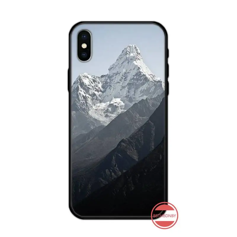 

White Mountain Pine Tree Forest Mountain Peak Mist Phone Case for iPhone 11 12 pro XS MAX 8 7 6 6S Plus X 5S SE 2020 XR