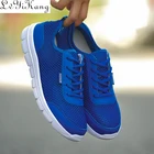 Кроссовки LVYIKANG мужские сетчатые, Повседневные Дышащие сникерсы на шнуровке, плоская подошва, большие размеры 36-48, лето 2019