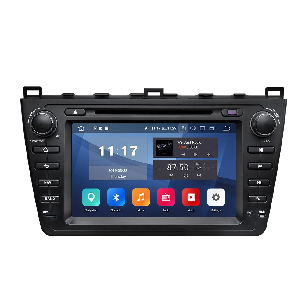 Eonon " HD Android 9,0 2G+ 32G двойной Din автомобильный стерео dvd-плеер для Mazda 6 2009 2010 2011 2012 поддержка Bose система Bluetooth 4G - Цвет: Черный