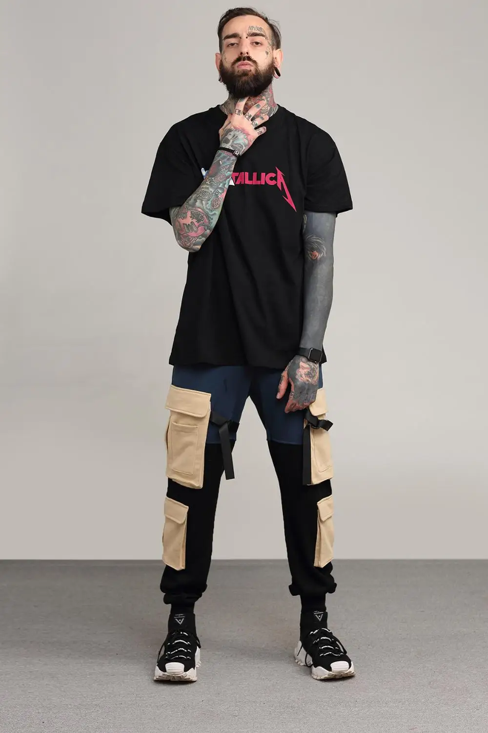 Хип хоп панк эластичный пояс спортивный тренажерный зал карго Гарем карандаш