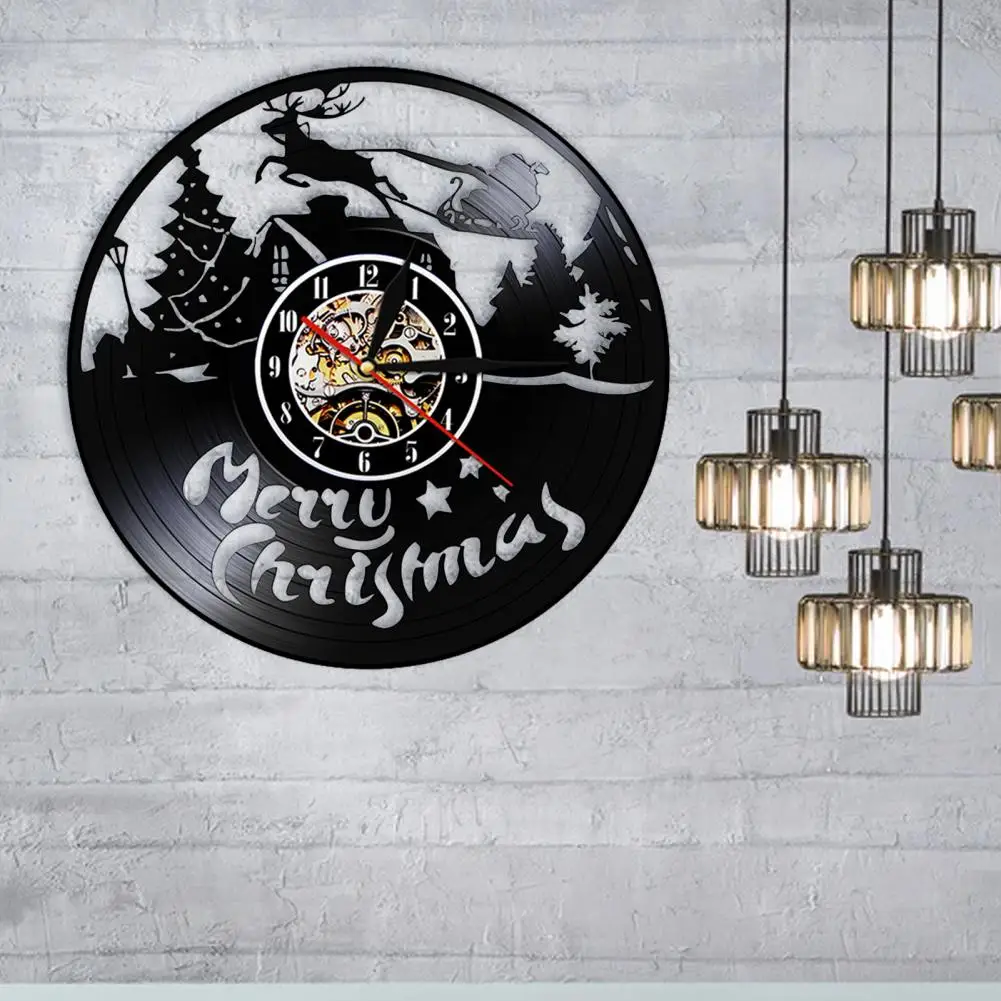 2 вида удобных настенных часов из ПВХ в рождественском стиле долговечные