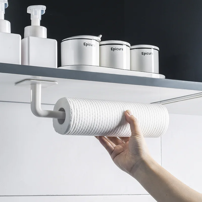 

2pcs/lot Kitchen Roll Paper Holder storage rack kitchen with paper hanger creative cling film shelf paper towel rack