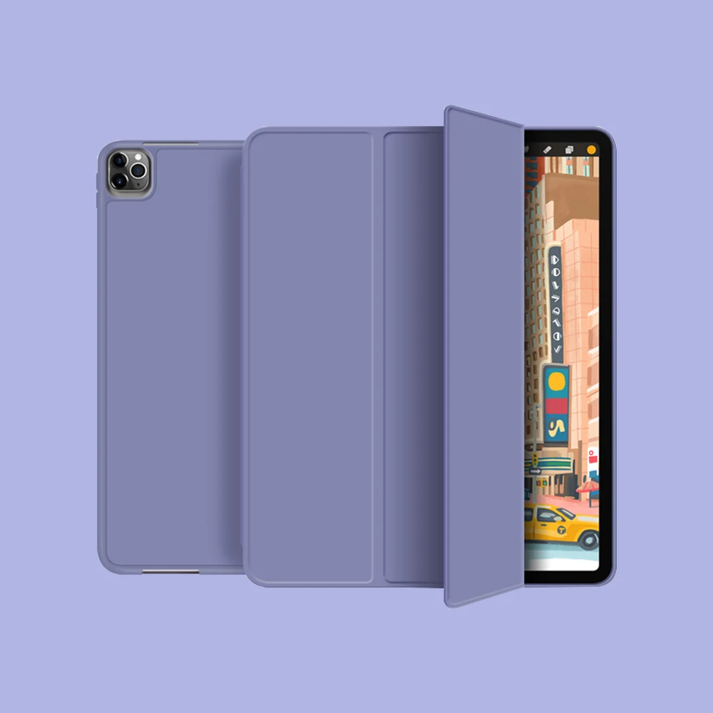 Чехол для iPad M1 Pro 11 чехол 2021 12 9 дюйма с держателем карандаша тройного сложения