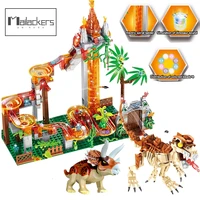 mailackers jurassic dinosaur world ideas marble path bricks electric marble run with music animal figures building blocks toys