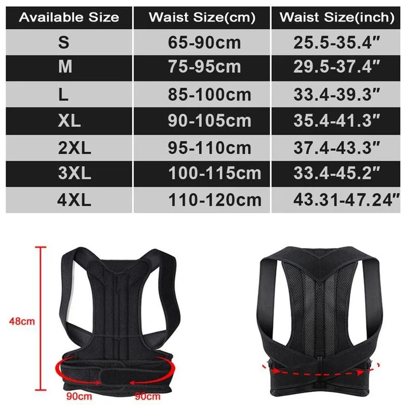 

1PC Adjustable Back Spine Posture Corrector Adult Humpback Back Correction Support Shoulder Posture Pain Belt Brace S7D7