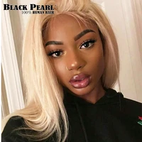 black pearl 150 density 613 honey blonde 13x4 lace front bob wig pre plucked with baby hair india remy straight human hair wigs