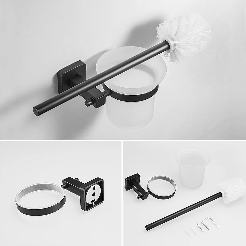 Черный держатель для полотенец из нержавеющей стали вешалка двойной крючок