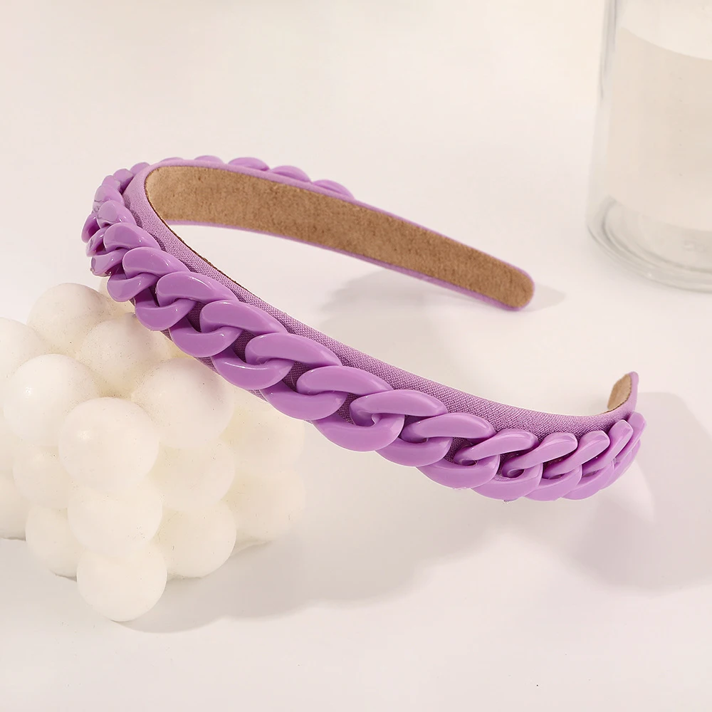 Chain Hairband Women Chained Headband Candy Color Reactions for Girls Inspired Hair Hoop |