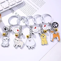 1pc cute dog pet keychain metal keychain cute pet jewelry car keyring key ring corgi sherina husky