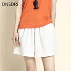 Женские летние шорты размера плюс 2XL, свободные шорты для отдыха из хлопка и льна, женские шорты с широкими штанинами, повседневные шорты с эластичным поясом, Лидер продаж