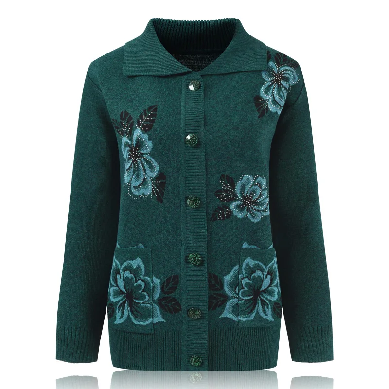 Женский свитер для пожилых людей среднего возраста новинка весенне-осенняя