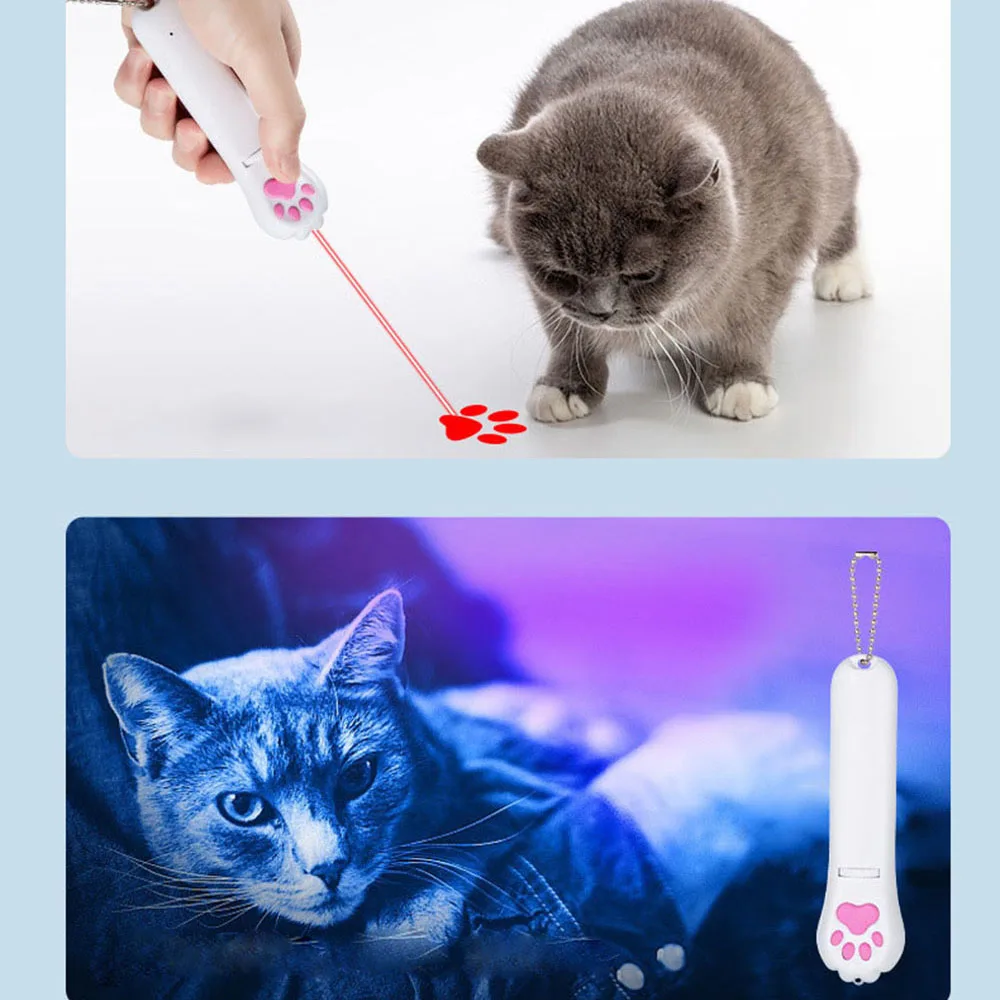 

Creative toy green laser flashlight rechargeable creative funny cat toy UV red dot laser LED multi-pattern pet toy