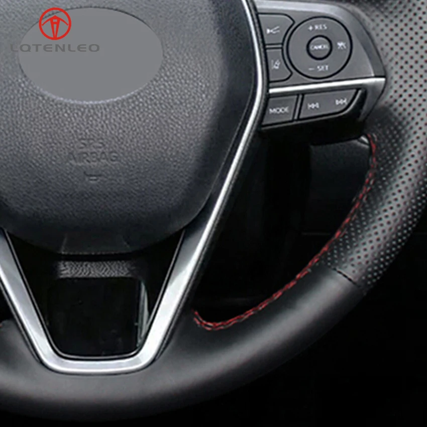 

LQTENLEO Black Artificial Leather Car Steering Wheel Cover for Toyota Avalon Camry Crown 2018-2019 Corolla 2018-2020 RAV4 2019