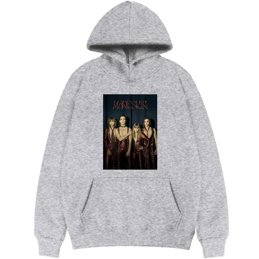 

Maneskin Hoodie Unisex Loose Tops Men Harajuku Hoodies Women Fashion Brand Hooded Sweatshirt Classic Black Tracksuit Pullover