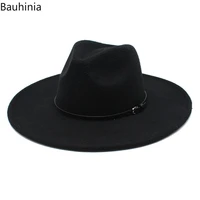 bauhinia big wide brim wool warm fedora hat black white man women formal wedding jazz hats felted church hat