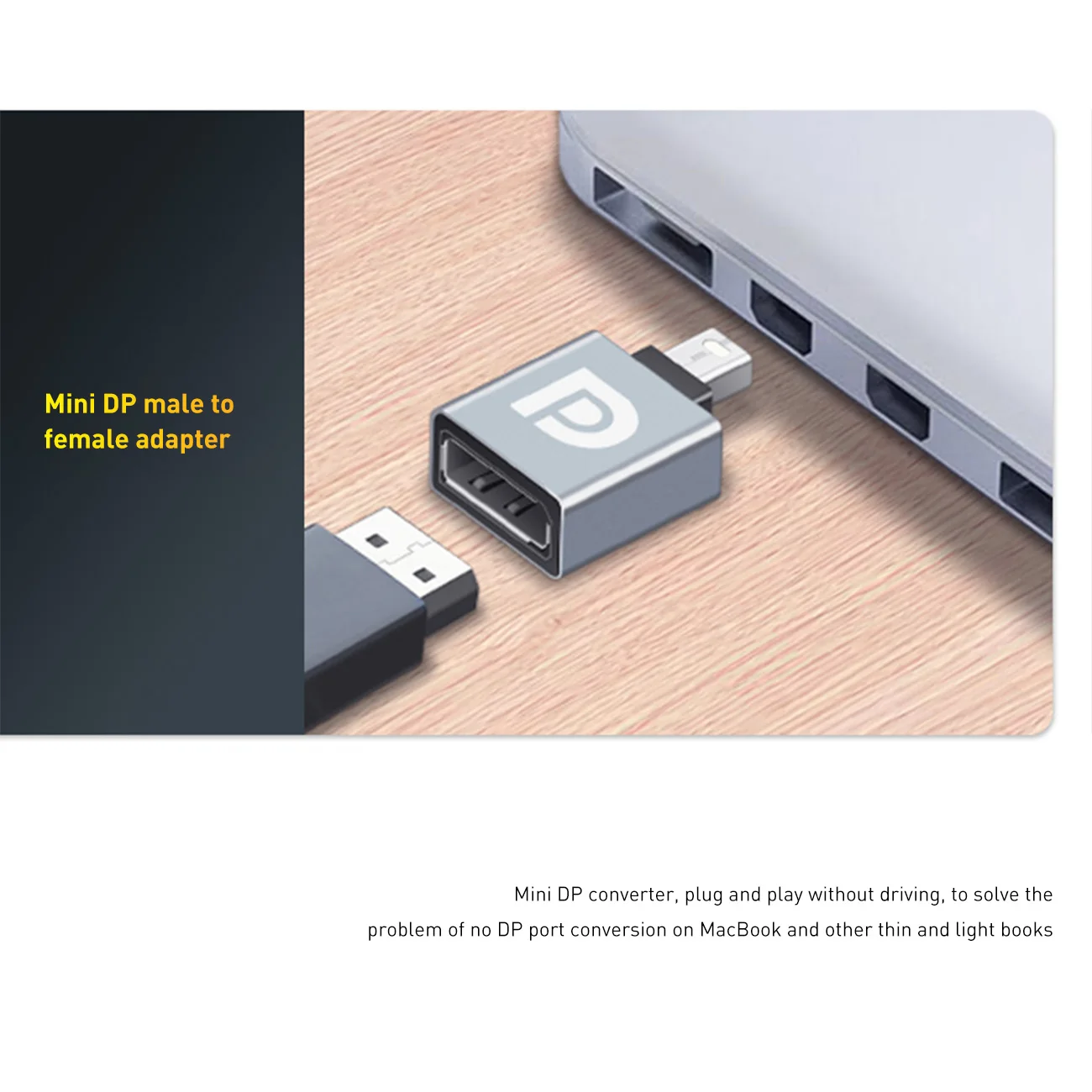 

HD DP Video Converter DP1.4 to DP Female Mini DP Adapter Support 8K@60Hz For Laptop Computer Monitor Home Projector