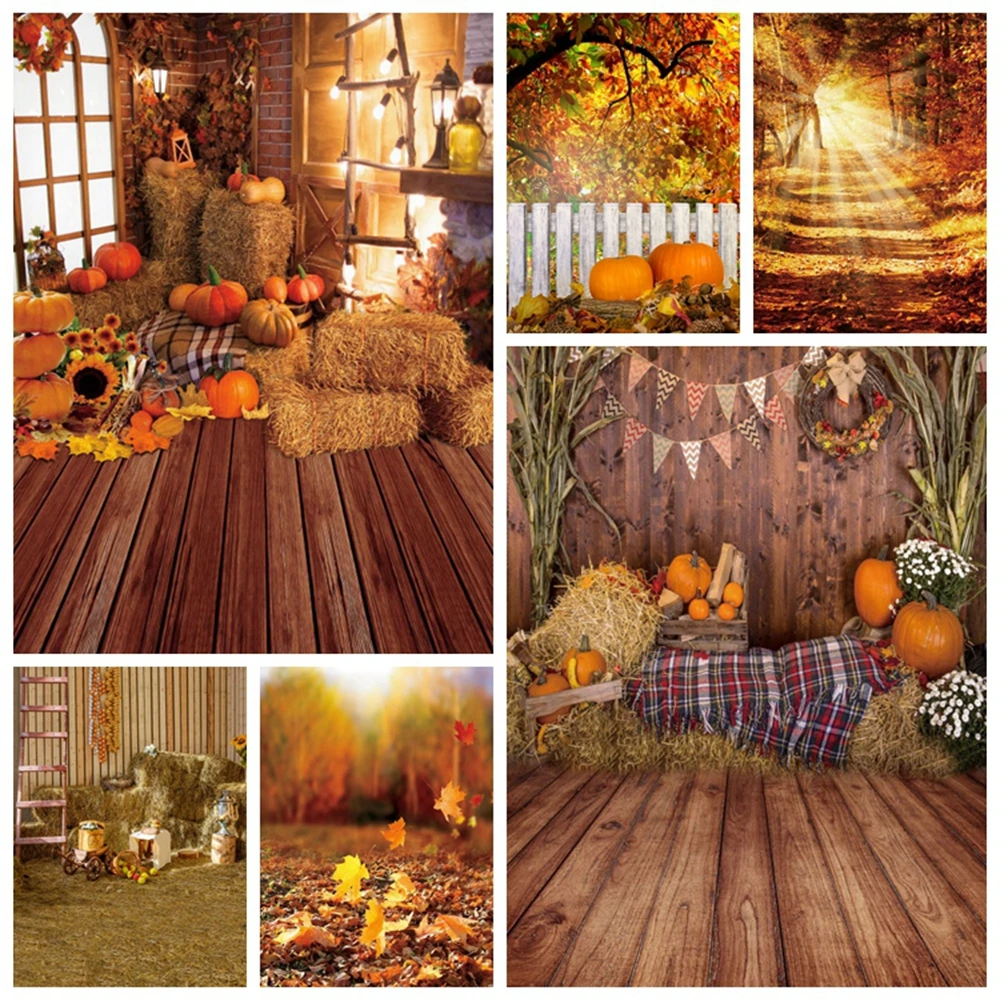 Фон для фотосъемки новорожденных Осенняя ферма Тыква сарай склад сено День