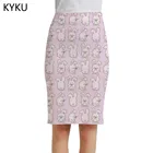 Женская юбка-карандаш KYKU, повседневная юбка-карандаш с объемным рисунком кролика, лето 2019