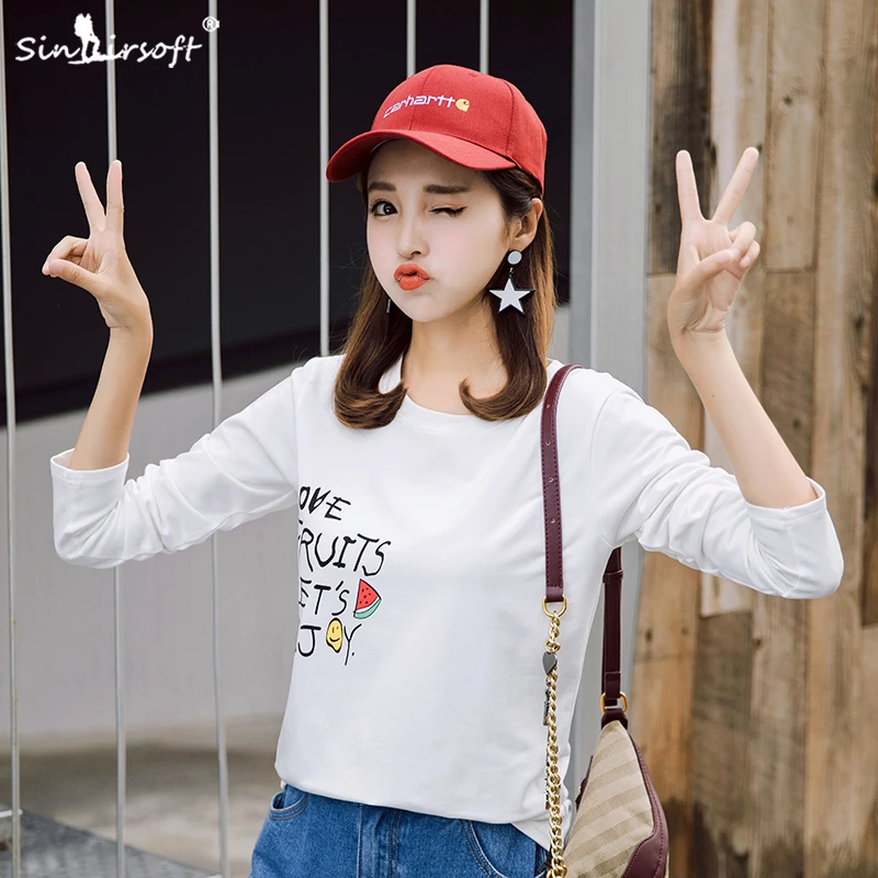 2019 Осень Новый Свободный тренд белый дикий круглый вырез с длинными рукавами