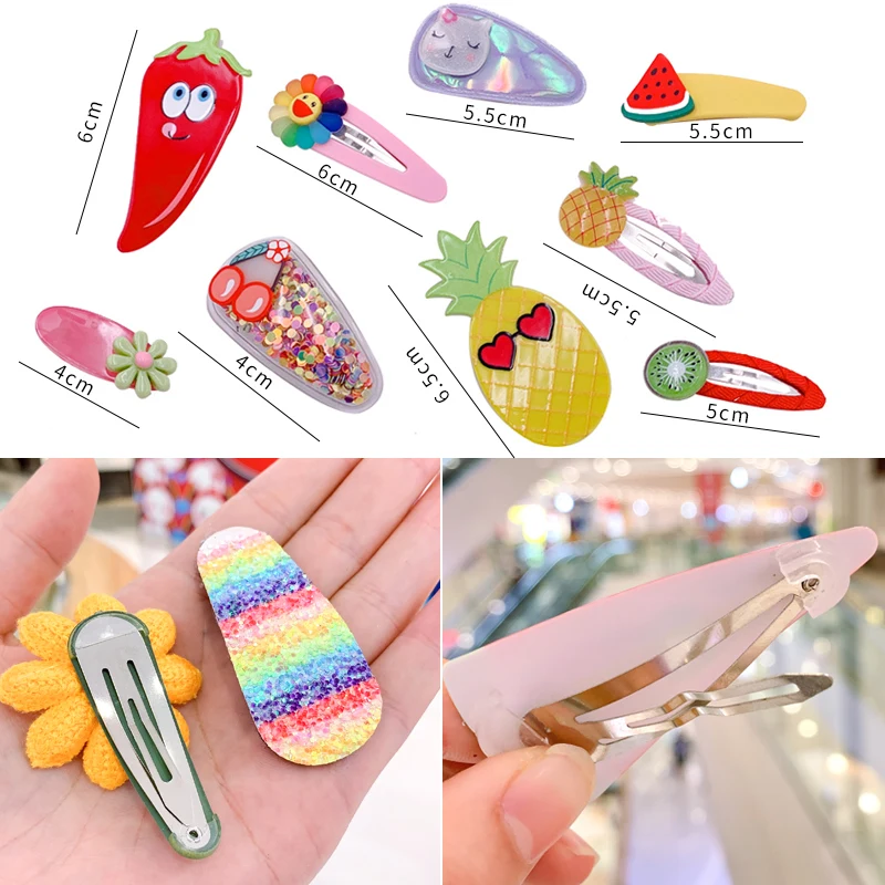 5 шт./компл. заколки для волос девочек милые Мультяшные украшения Детские