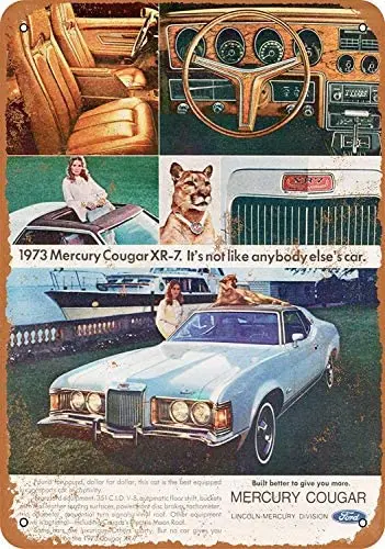 

Metal Sign - Vintage Look 1973 Mercury Cougar XR-7 8 x 12 Inches
