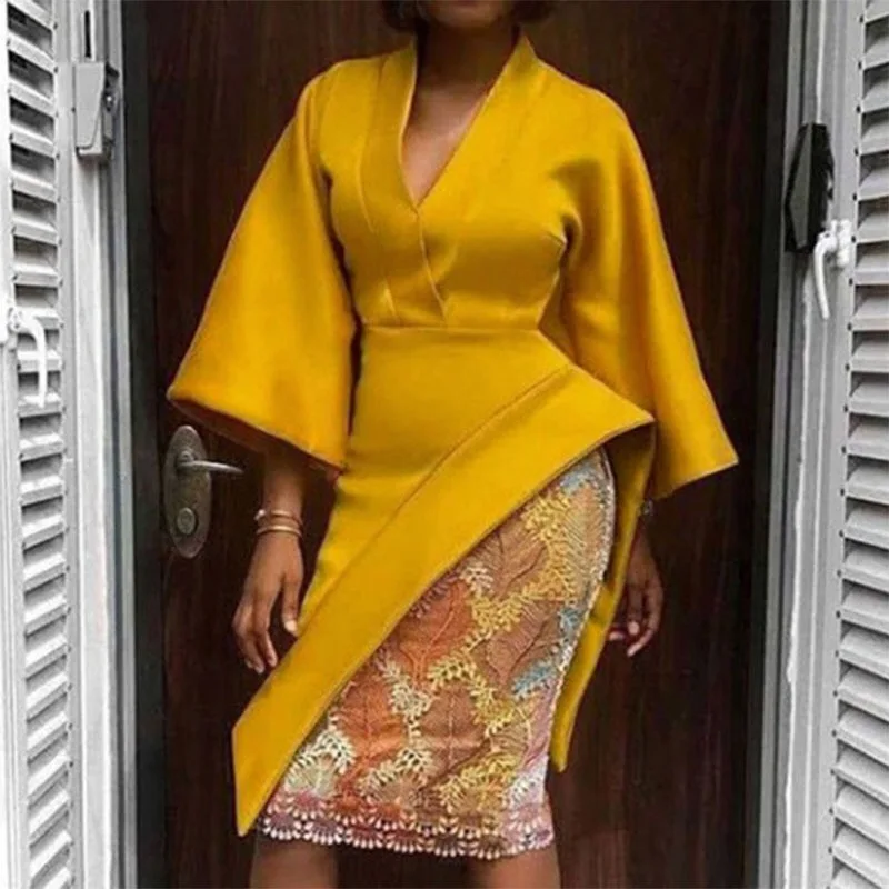 3XL 4XL размера плюс элегантные офисные женские блузки рубашки с расклешенными