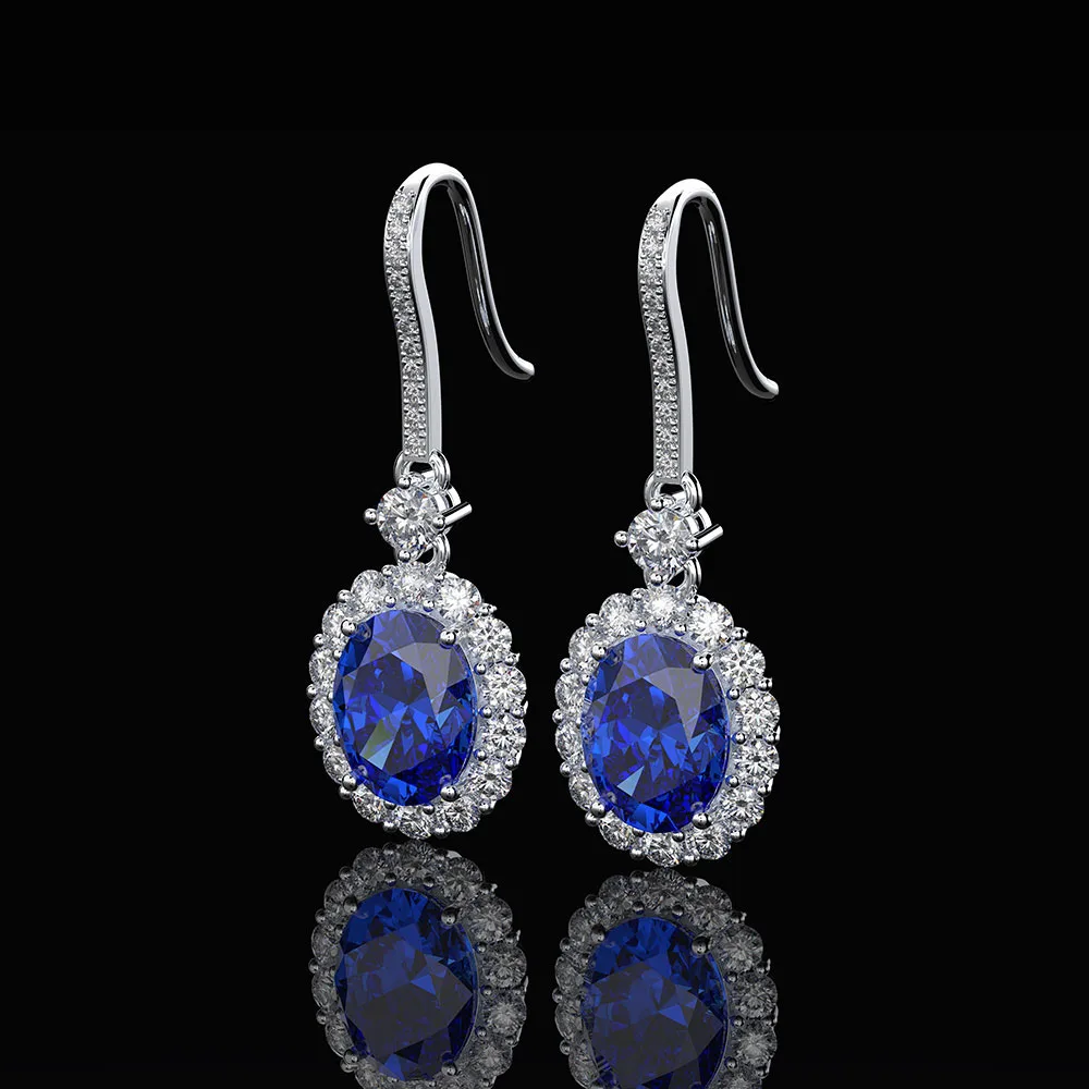 

Серьги-подвески женские из серебра 925 пробы, с кварцевым камнем