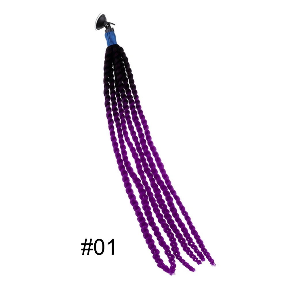 

60cm Motorcycle Helmet Dreadlocks Women Helmet Dreadlocks Ponytail Braid Motocross Bicycle Helmet Punk Hair Decoration