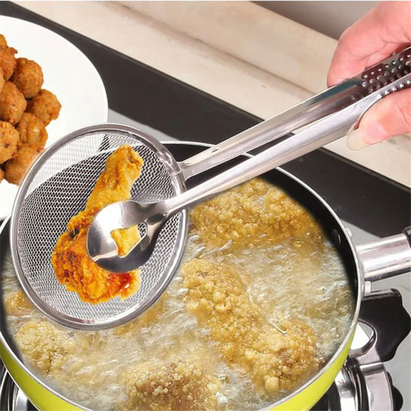 

1 Pcs Kitchen Accessories Stainless Steel Fried Food Fishing Oil Scoop Kitchen Gadgets And Barbecue Brush for Kitchen Tools Home