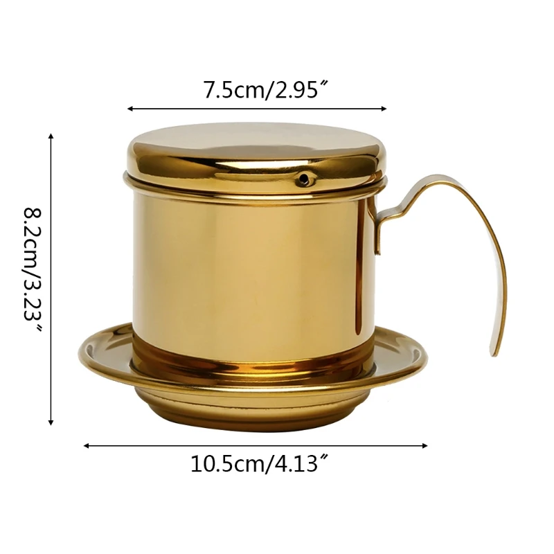 

Stainless Steel Coffee Strainer Pot Portable Filter Press Maker Manual Drip Brewer Percolator for Home Office Cafe