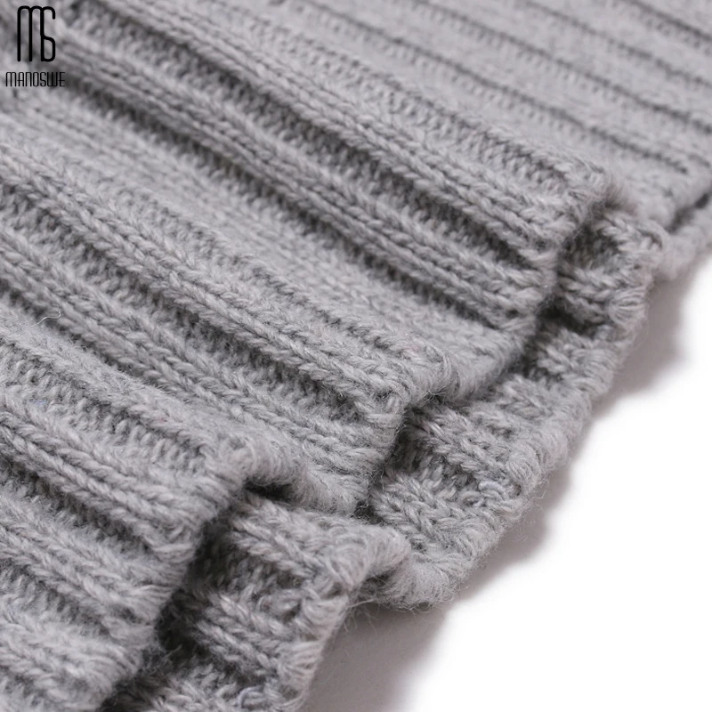 Мужской пуловер с высоким воротником Manoswe однотонный облегающий Повседневный