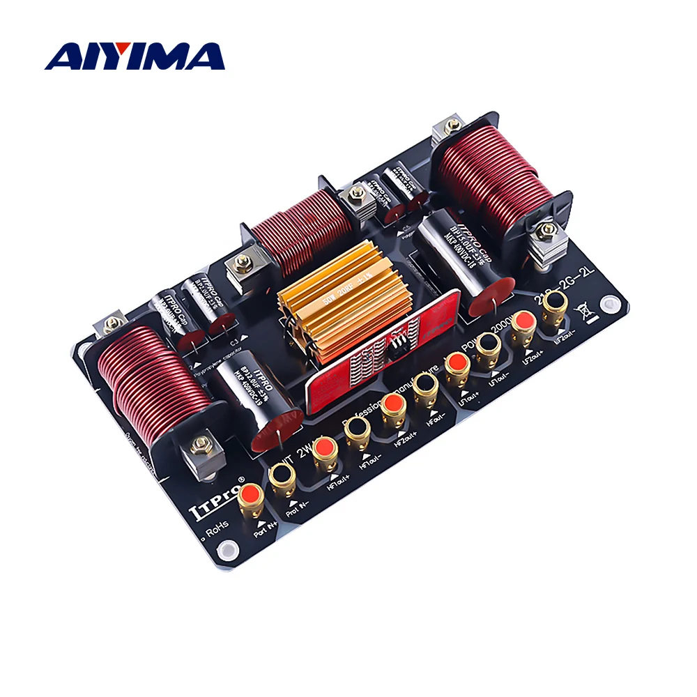 

AIYIMA 2000W 2 Way Tweeter Bass Speaker Crossover Two Way Divider Double Treble Woofer Frequency Divider Stage Crossover Filter