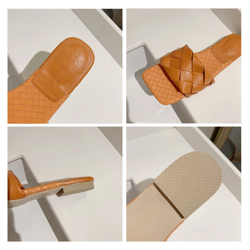 

Women Slippers 2021 Summer Ladies Shoes Fashion Comfort Flats Weave Design Slides Female Shoes Lady Flip Flops