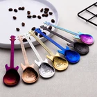 1 шт. детская ложка для кофе в форме гитары из нержавеющей стали, 7 цветов