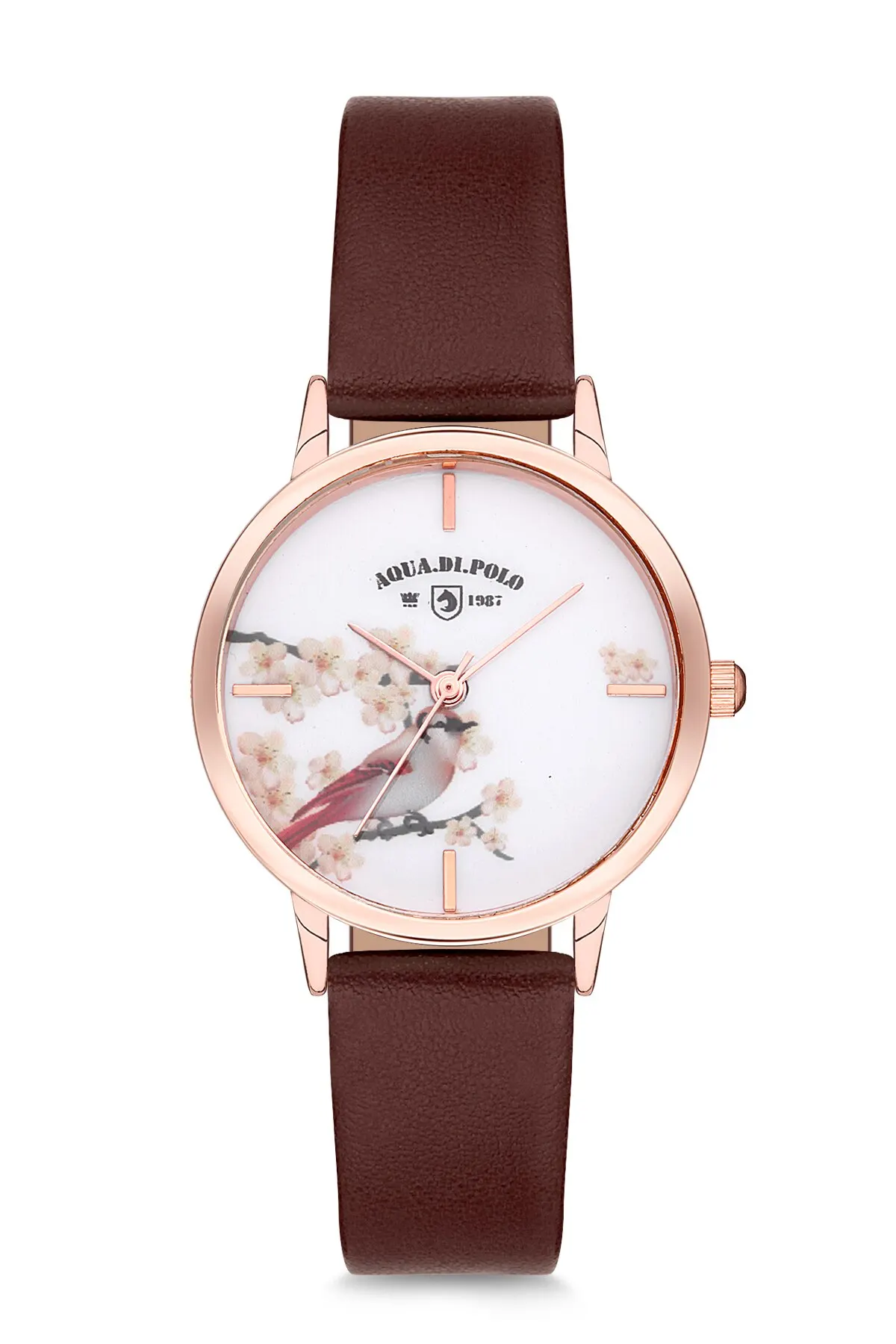 

2020 top Brand Luxury Fashion Women 'S Brown Leather Quartz Wrist watch APSV1-A3711-KD652 Aqua di Polo 1987