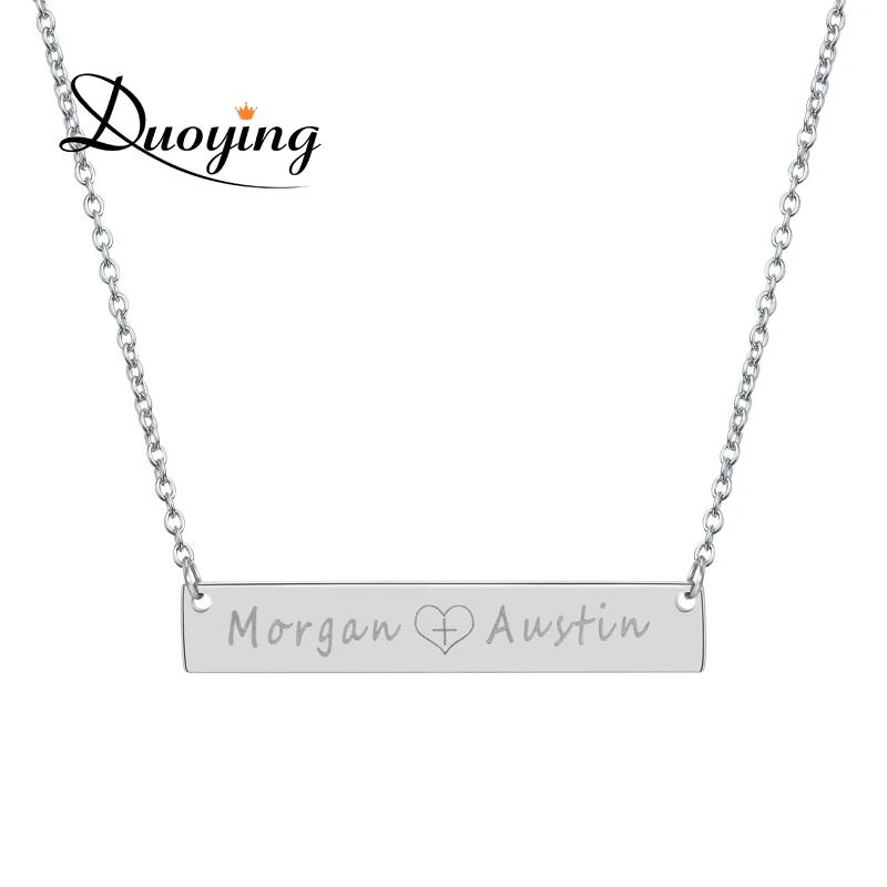 Женское Ожерелье с гравировкой DUOYING оригинальное ожерелье 35*6 мм золотого цвета |