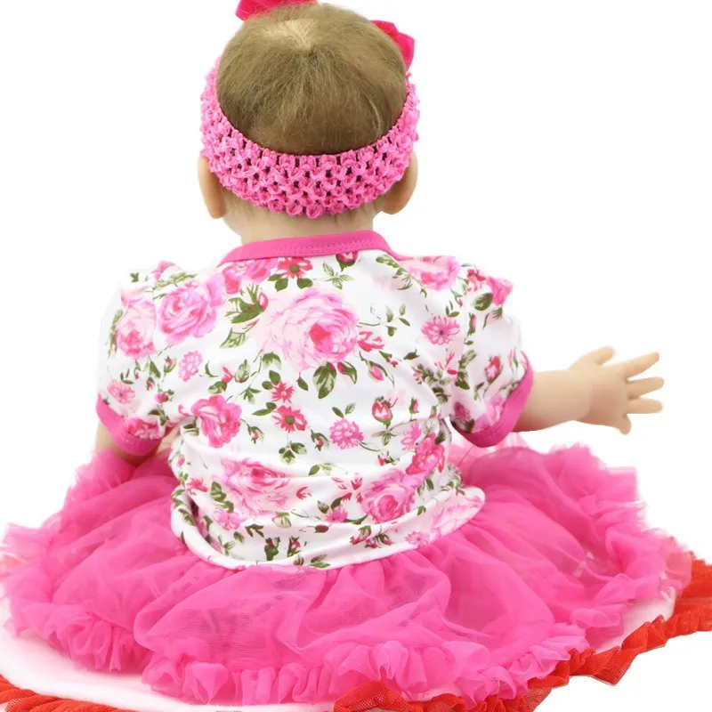 Девочка bebe Кукла reborn menina de silicone 55 см куклы карие глаза реалистичные детские