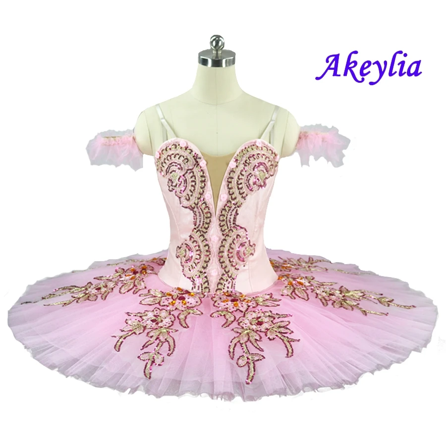 Профессиональная балетная пачка с розовой сахарной сливой небесно голубая