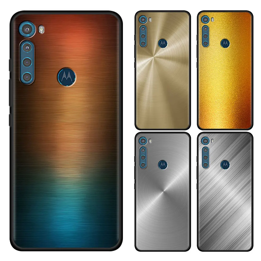 

Dark Brushed Metal Texture Cell Phone Case for Motorola One Fusion Hyper G9 Play G8 Power Lite G30 E6s Edge Plus G Stylus Cover