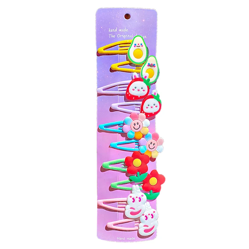 

2020 NEW 10pcs Children Rainbow Ice Cream Hair Clip Girls Hair Accessories Baby Clip Cute Fashion Baby Hairpin Colorful Styling