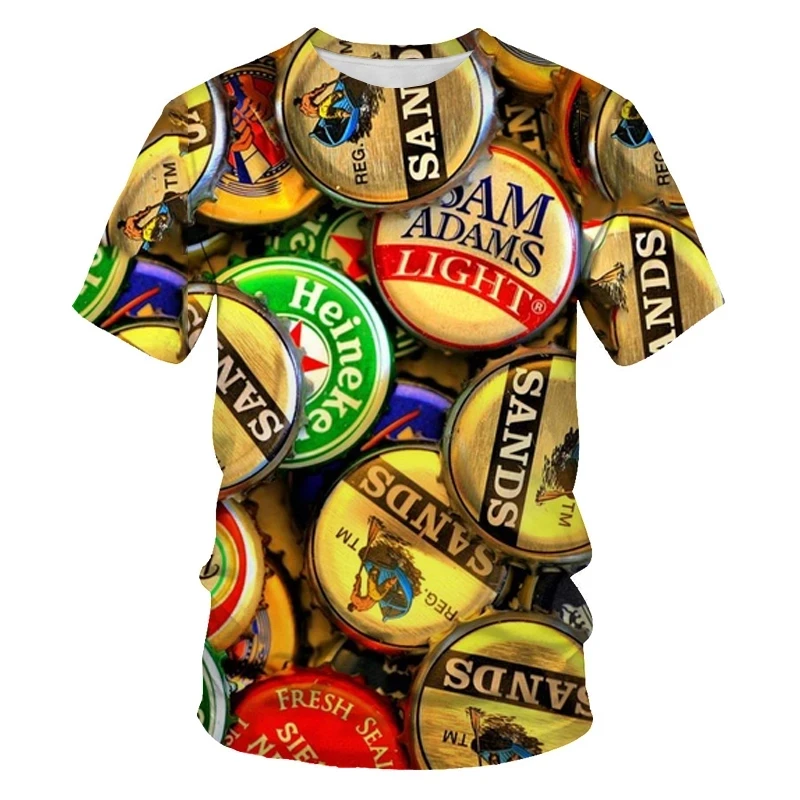

3D bottle cap printing T-shirt metal T-shirt full 3D printing funny leisure entertainment T-shirt 2020 boy S-6XLT shirt