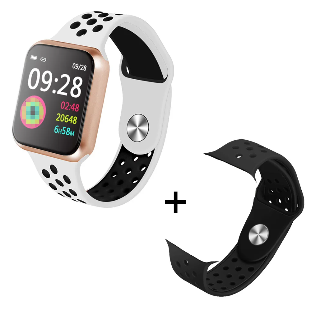 Add Strap 1 CONXAG F9 Смарт-часы для мужчин и женщин полный сенсорный экран для сердечного ритма Смарт-часы с измерением давления для мужчин t Шагомер Смарт-часы для IOS - Цвет: Add Strap 1