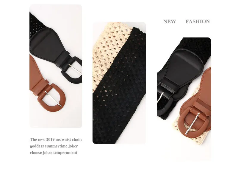 

Women's elastic waist seal elastic hollow buckle women belt all-match gown dress corset decoration wide belt