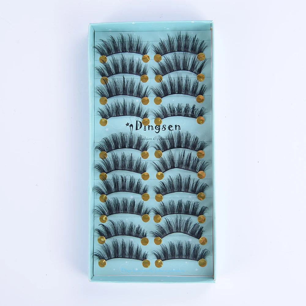 Накладные 3D ресницы 10 пар натуральные длинные накладные из норки наращивание