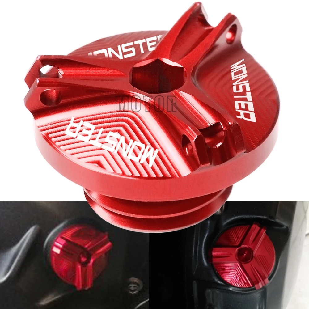 

For Ducati Monster 1200 1200S 821 696 795 796 1100 EVO Motorcycle M20*2.5 CNC Aluminum Engine Oil Cup Plug Oil Filler Cap Cover